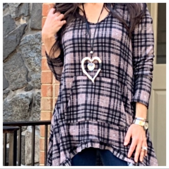 ✨LAST ONE✨Hi/low  plaid side pocket hooded dress - Picture 8 of 8